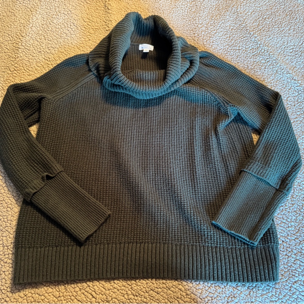 Market & Spruce Olive Turtleneck Knit Sweater